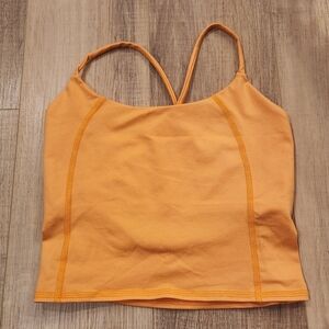 ISLA Movement Orange Strappy Yoga Tank Top Women’s Medium Built-In Bra Athletic